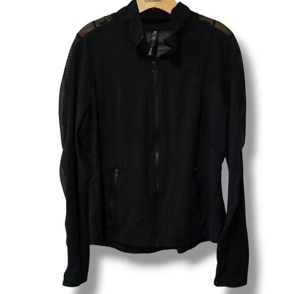 90 degree By Reflex women's black light zip-front jacket with mesh detailing - Picture 1 of 8